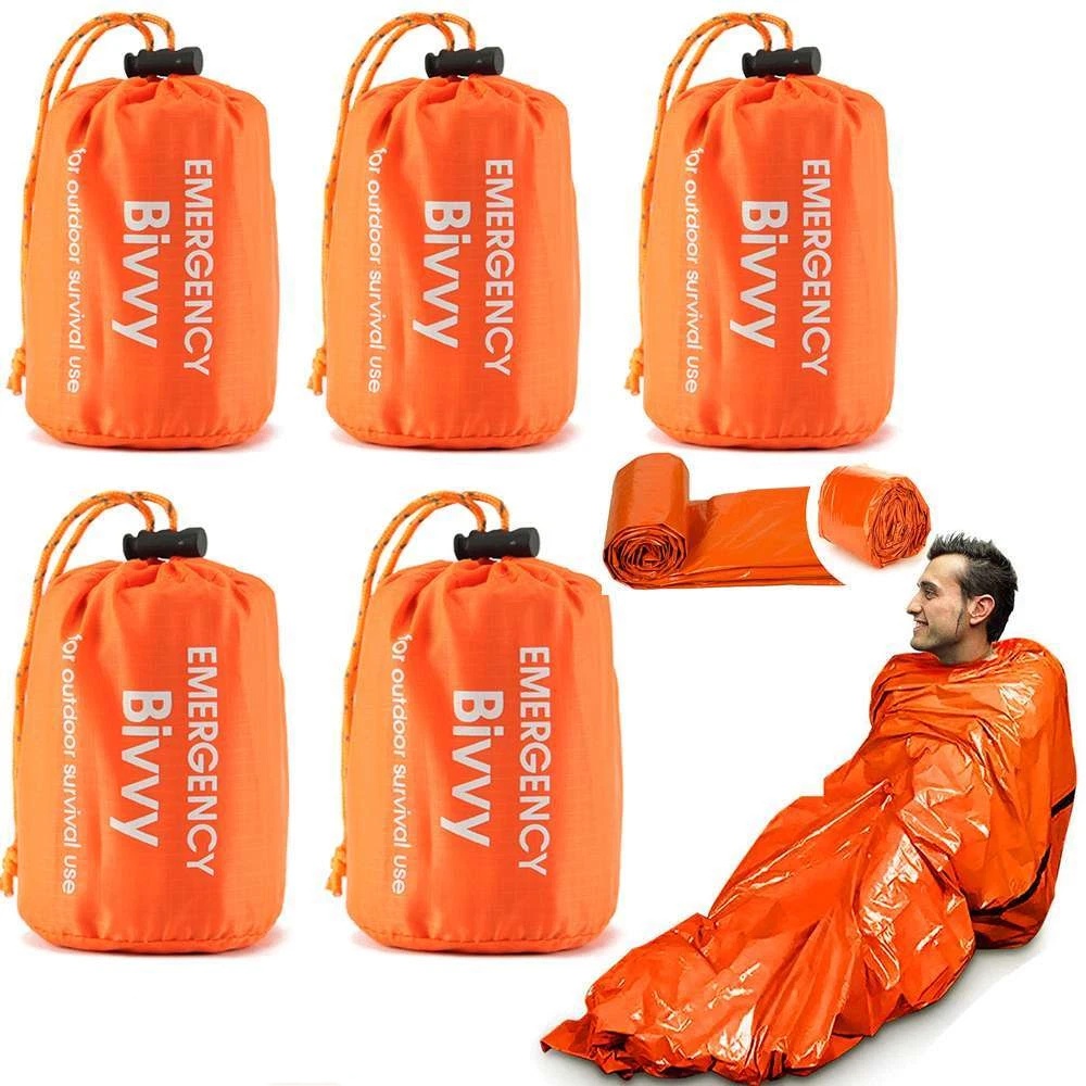 Bivy Bag Emergency - 1-5Pack Emergency Sleeping Bags Thermal Blanket
