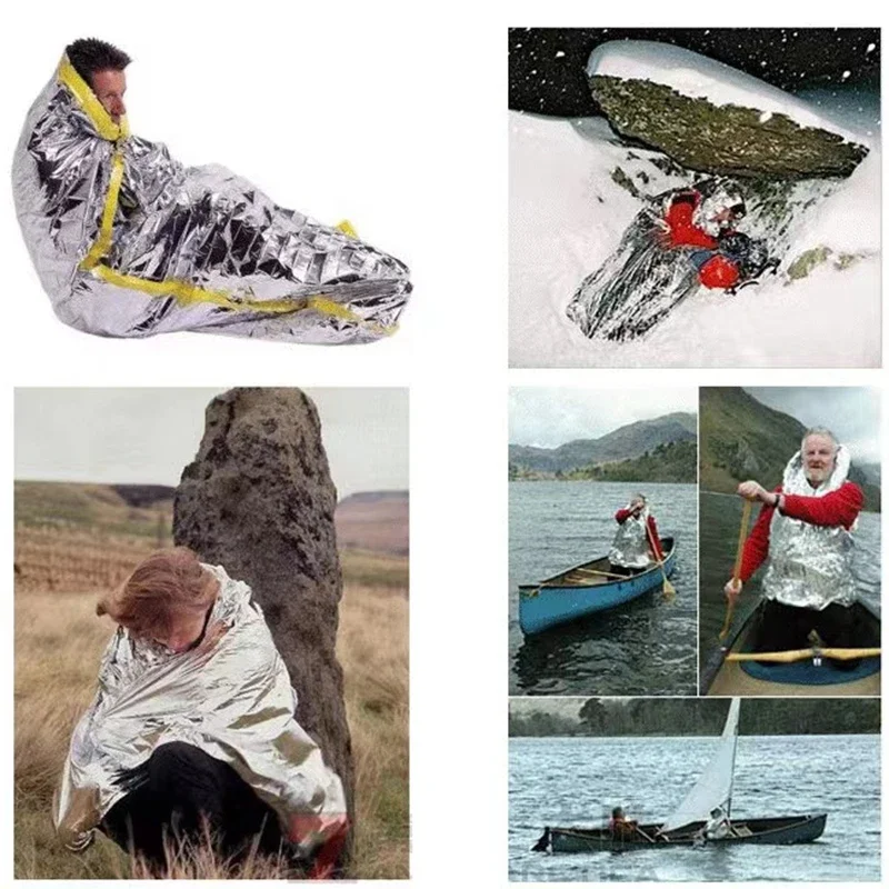 Survival Blanket Reflective - 160*210cm 3 PCS Emergency Myra Heat
