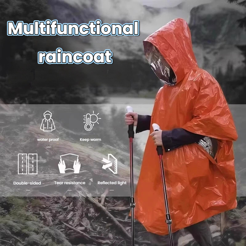 Emergency Poncho Rain - Portable Outdoor Emergency Rain Poncho with