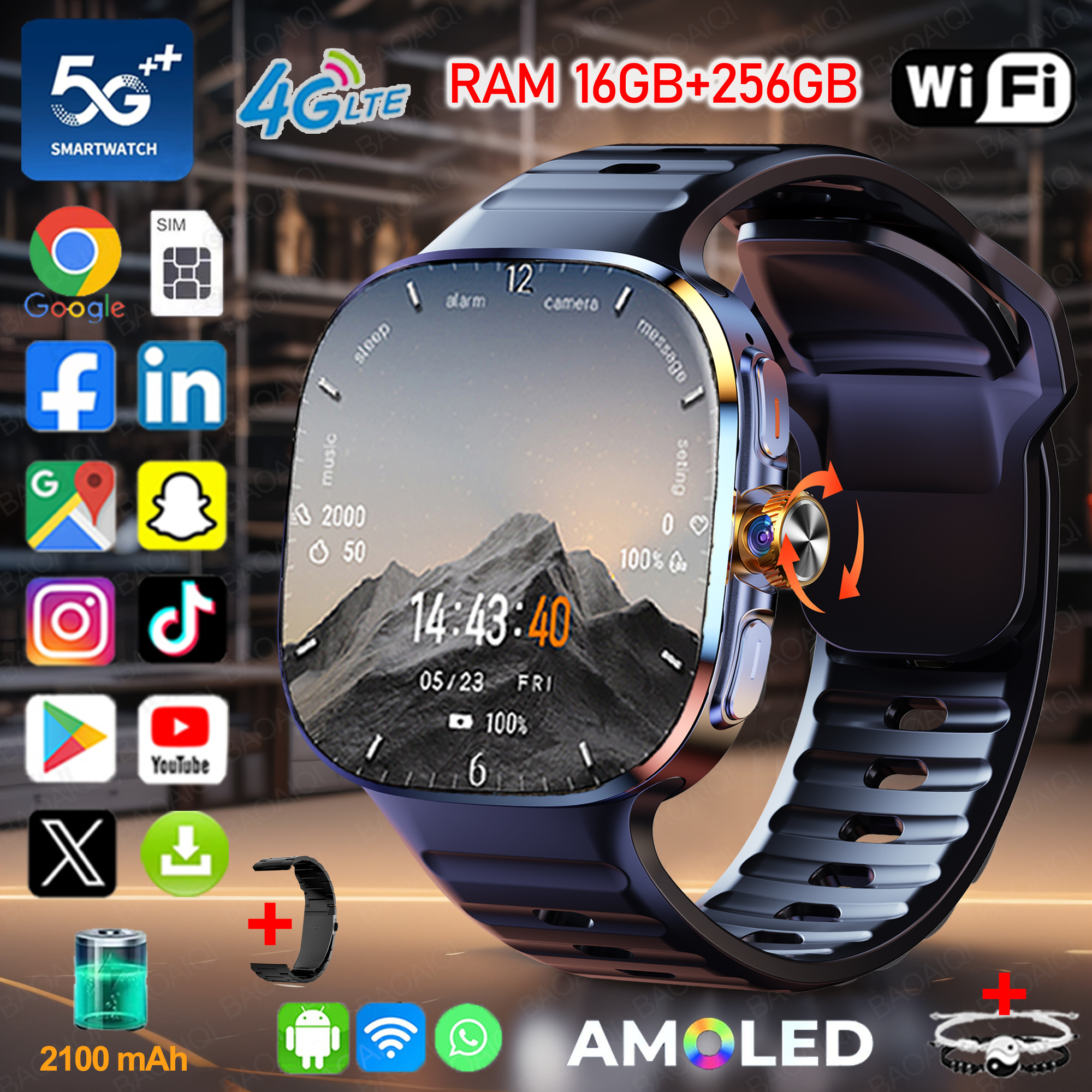Compass Lensatic - 2.40 inch Larger Screen 4G/5G Smartwatch