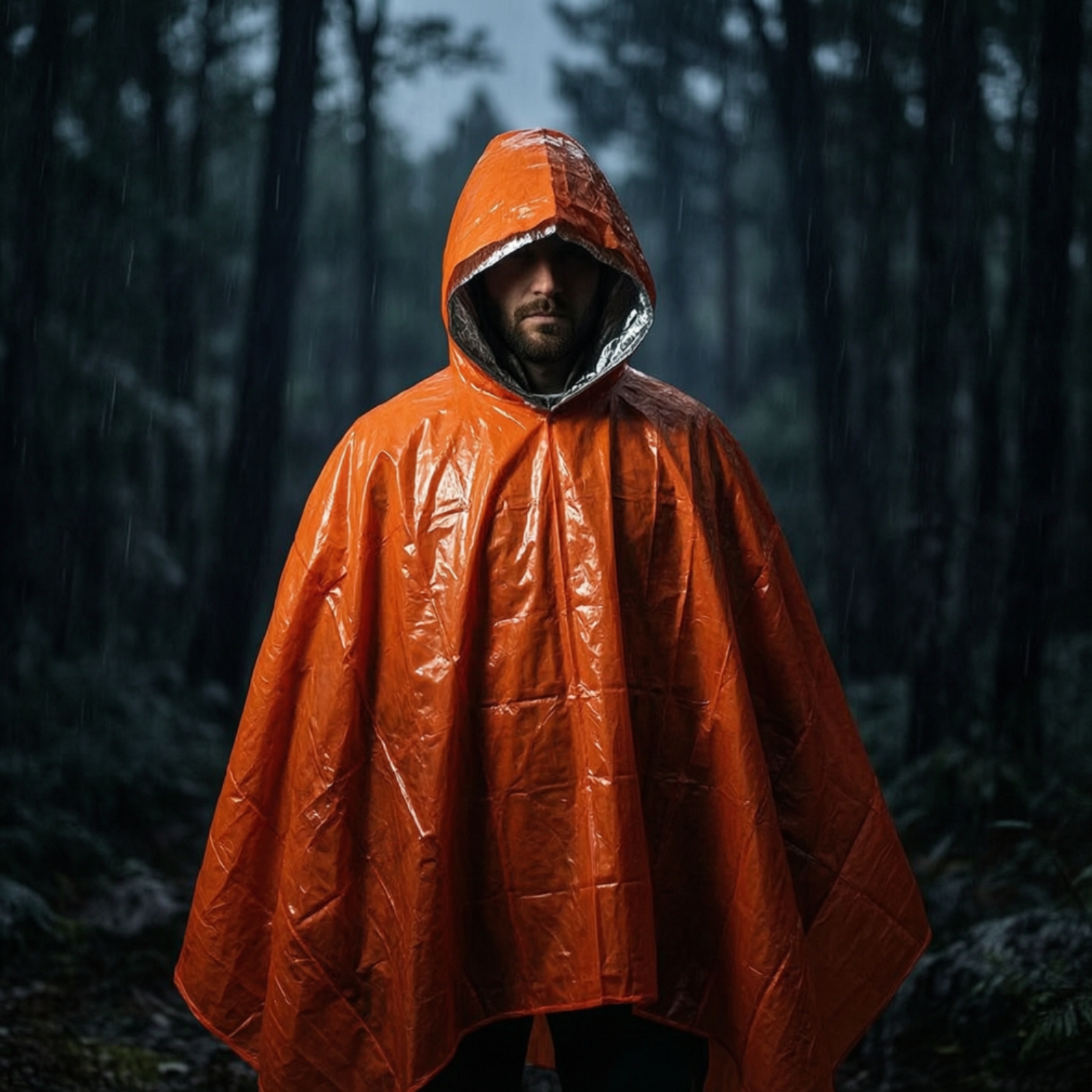 Emergency Poncho Rain - Hooded Rain Poncho Compact Emergency Poncho