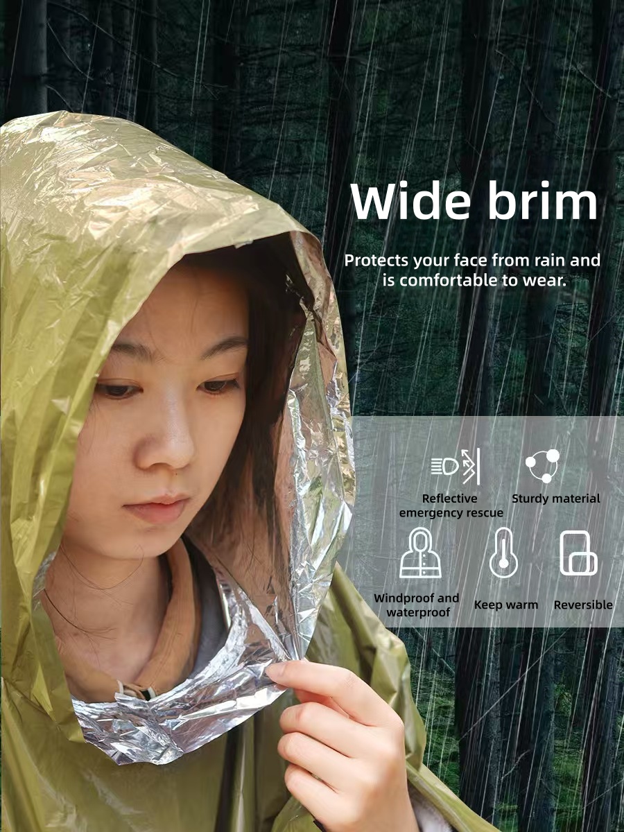 Survival Blanket Reflective - Outdoor Portable Emergency Raincoat Thickened Reflective