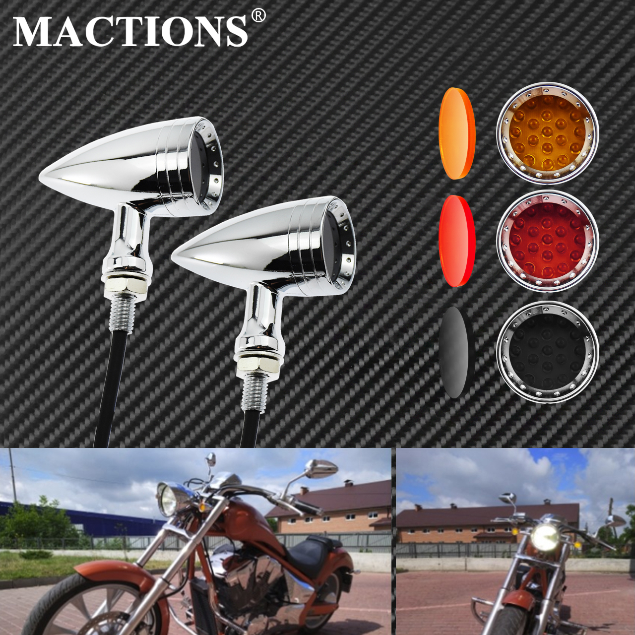 Signal Panel Orange - Motorcycle LED Turn Signal Bullet Blinker