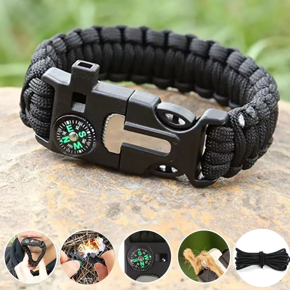 Fire Starting Kit - Five in One Compass Bracelet with