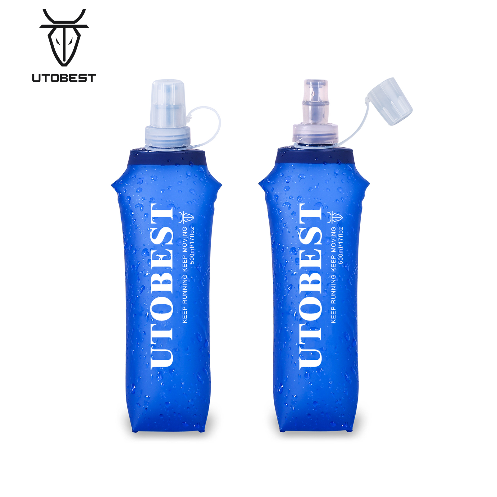 Water Bag Collapsible - UTOBEST 250ml 350ml 500ml Soft Flask