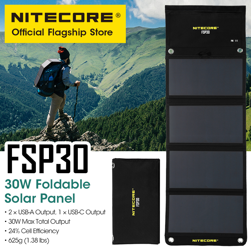 Solar Emergency Charger - NITECORE FSP30 30W Portable Solar Panel