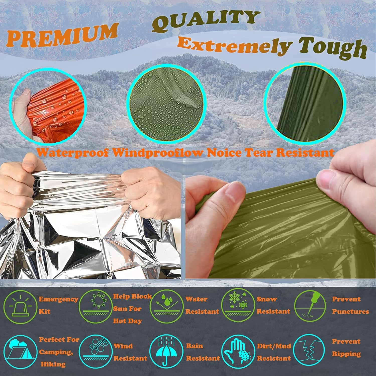 Camping Raincoat Waterproof Su - Survival Blanket Reflective ulasan dan harga