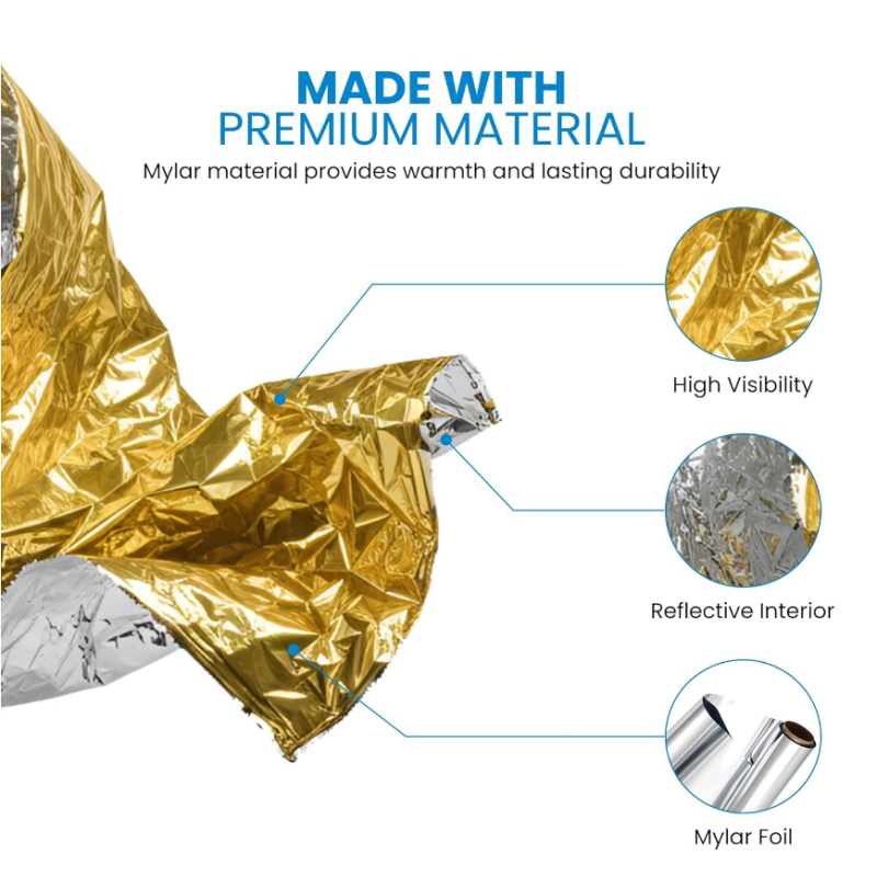10 Pack Gold Reflective Emerge - Survival Blanket Reflective ulasan dan harga