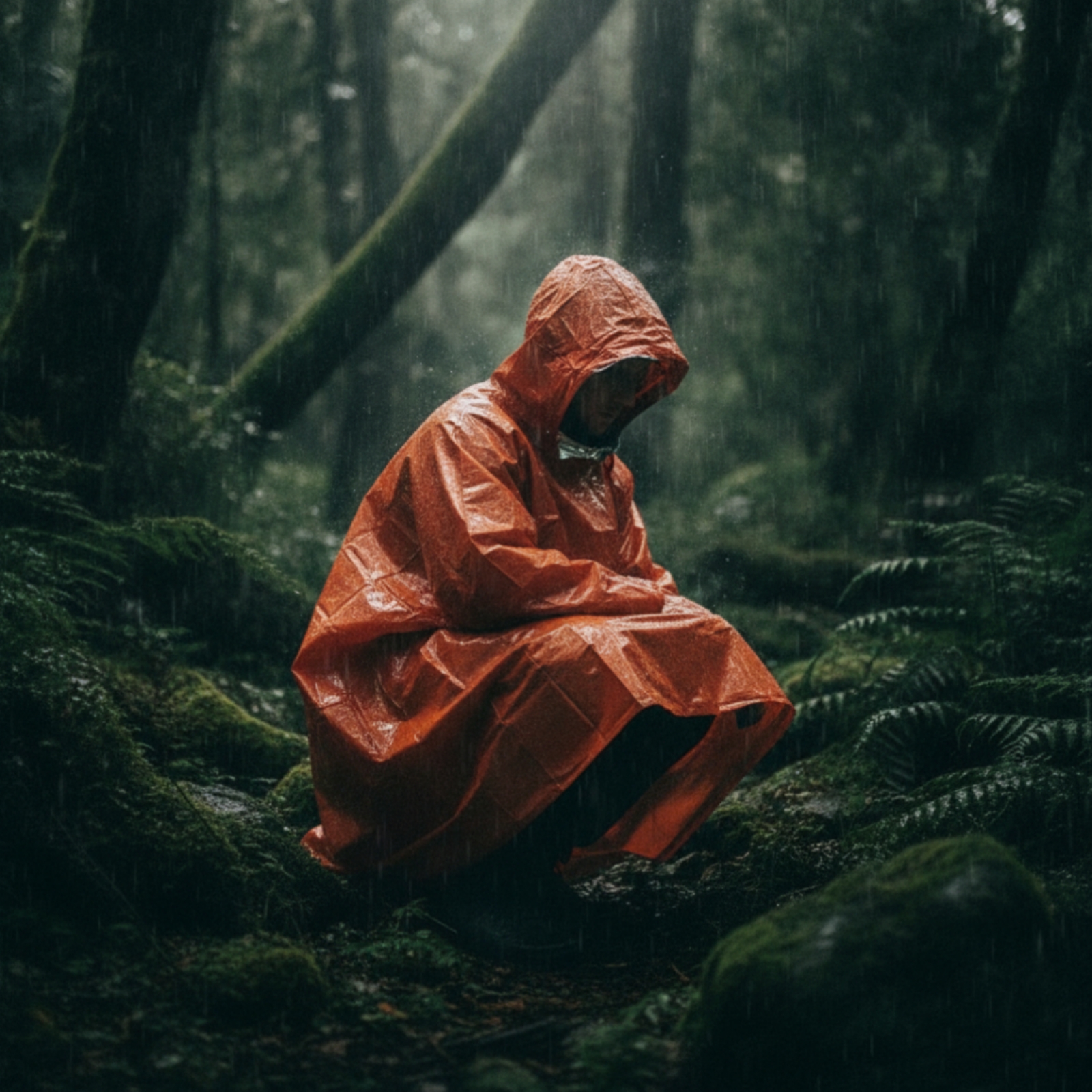 Hooded Rain Poncho Windproof E - Emergency Poncho Rain ulasan dan harga