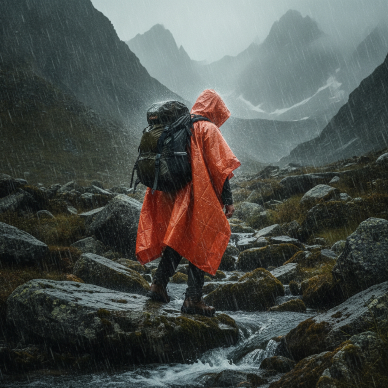 Hooded Rain Poncho Windproof E - Emergency Poncho Rain ulasan dan harga