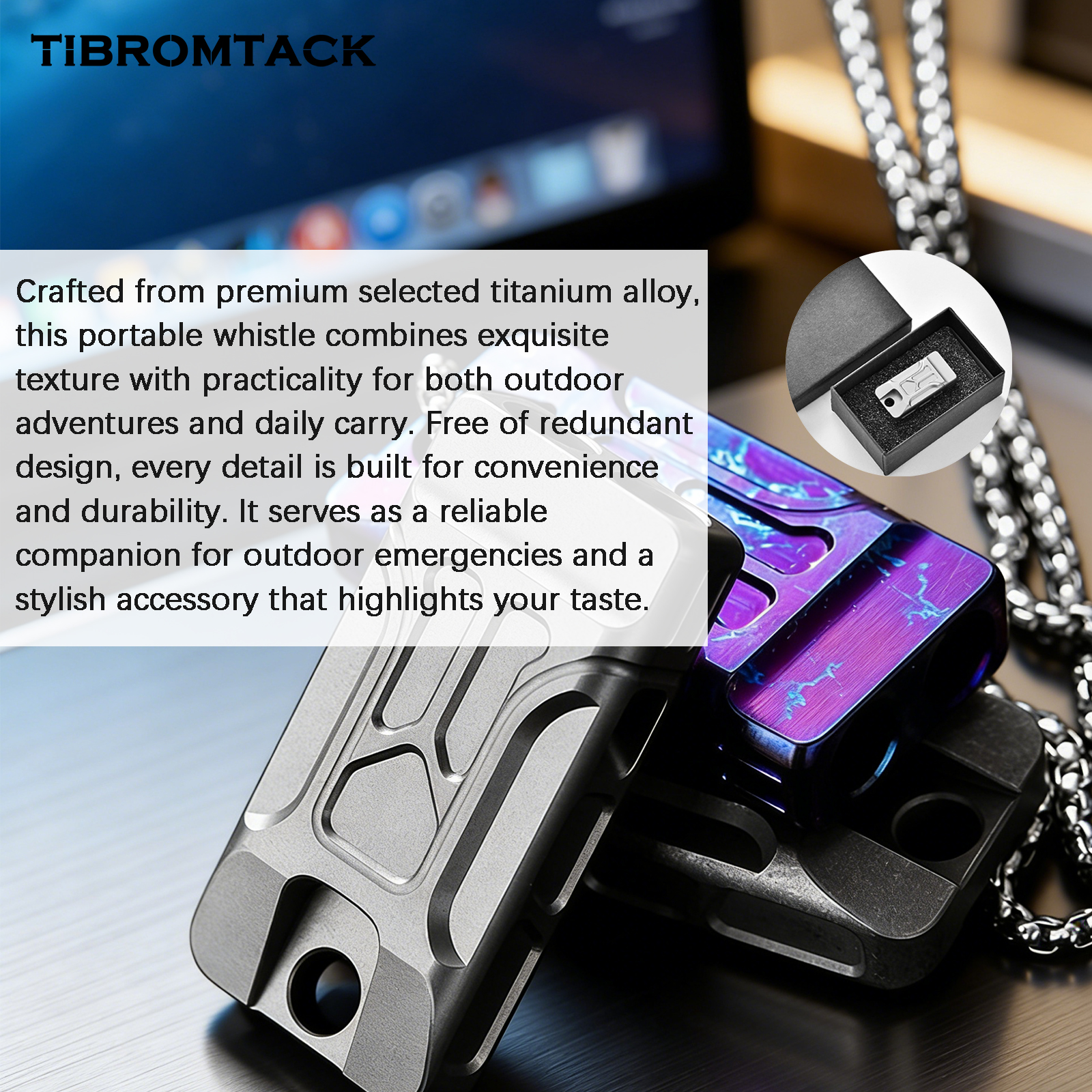 TIBROMTACK GR5 Titanium Emerge - Emergency Whistle Loud ulasan dan harga