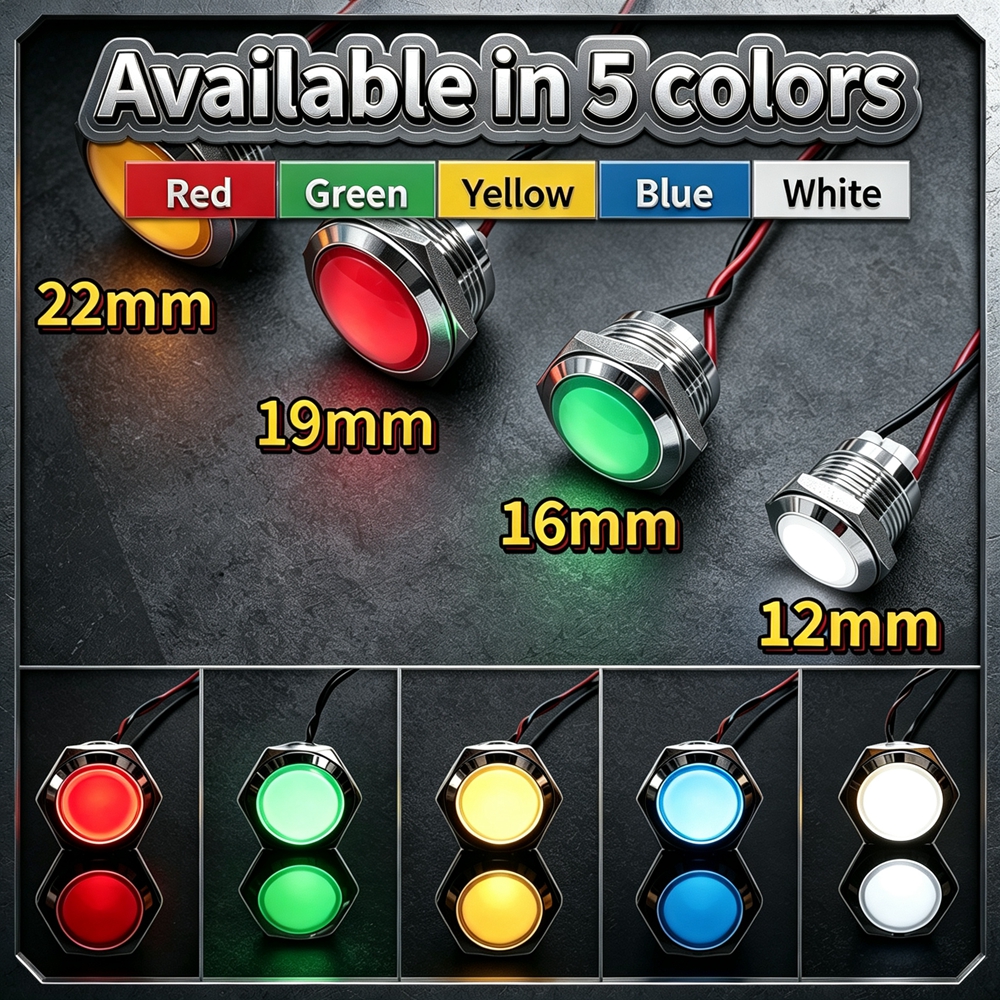 12mm 16mm 19mm 22mm Metal LED  - Signal Panel Orange ulasan dan harga