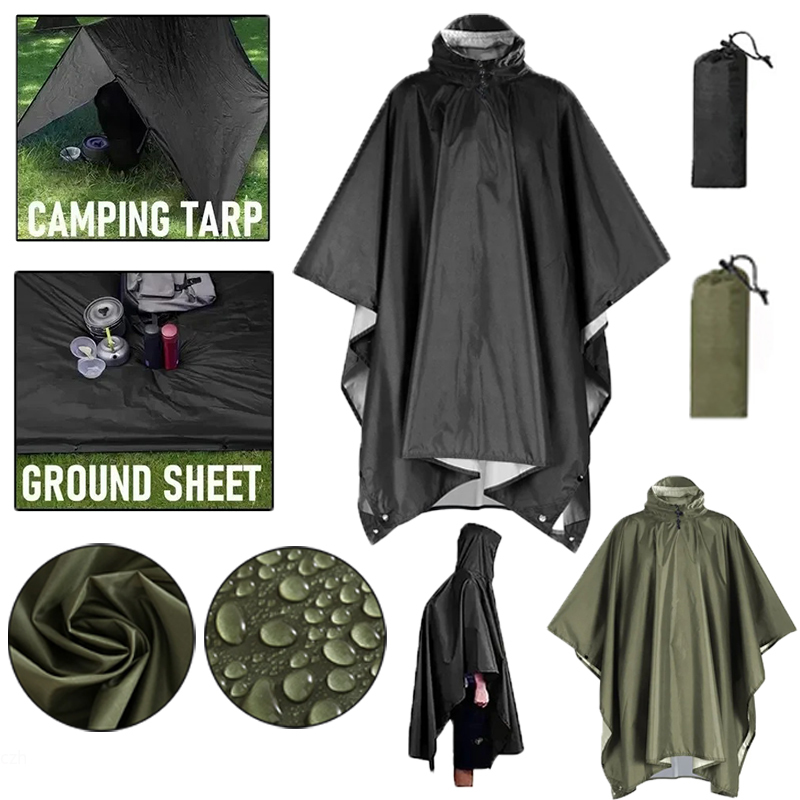Outdoor 3 In 1 Military Rainco - Emergency Poncho Rain ulasan dan harga