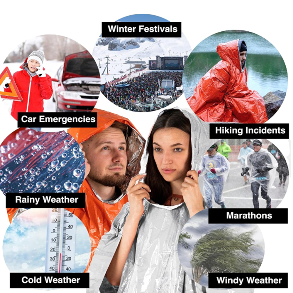 Portable Outdoor Emergency Rai - Emergency Poncho Rain ulasan dan harga