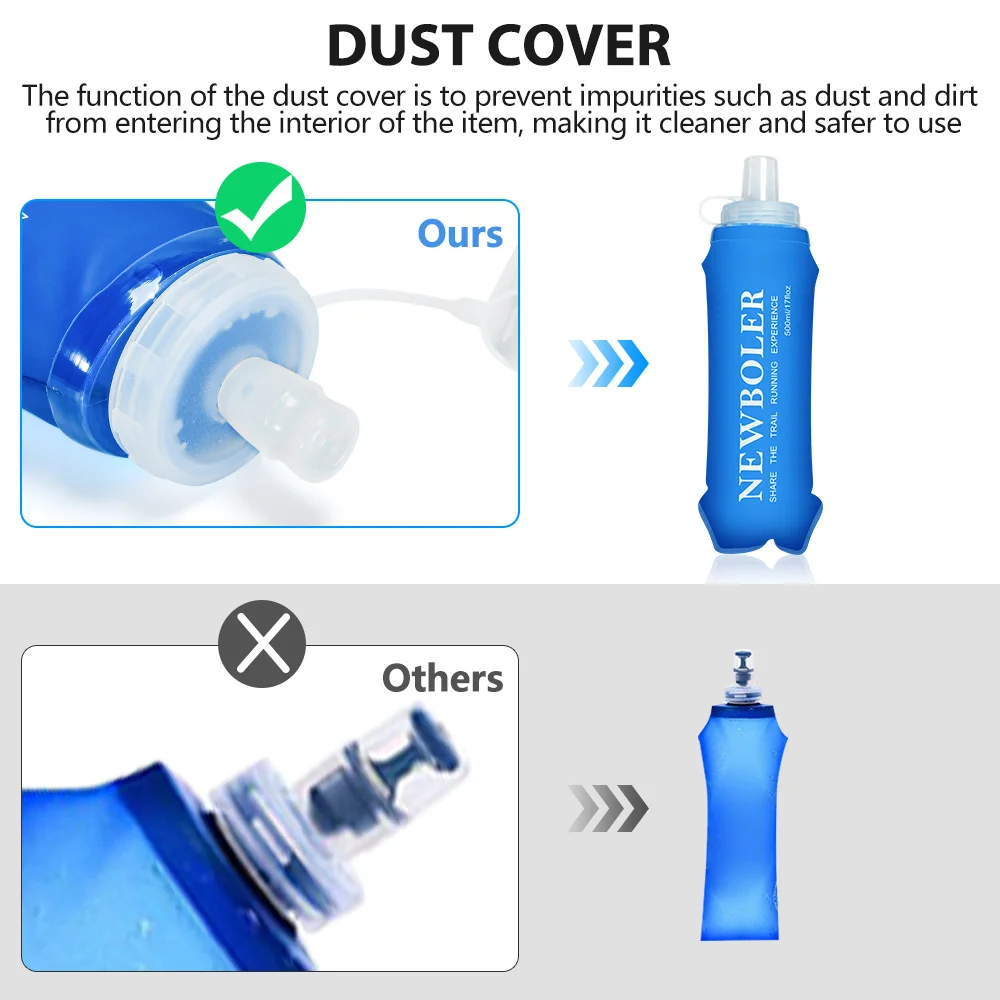 NEWBOLER 300/500ML Water Bottl - Water Bag Collapsible ulasan dan harga