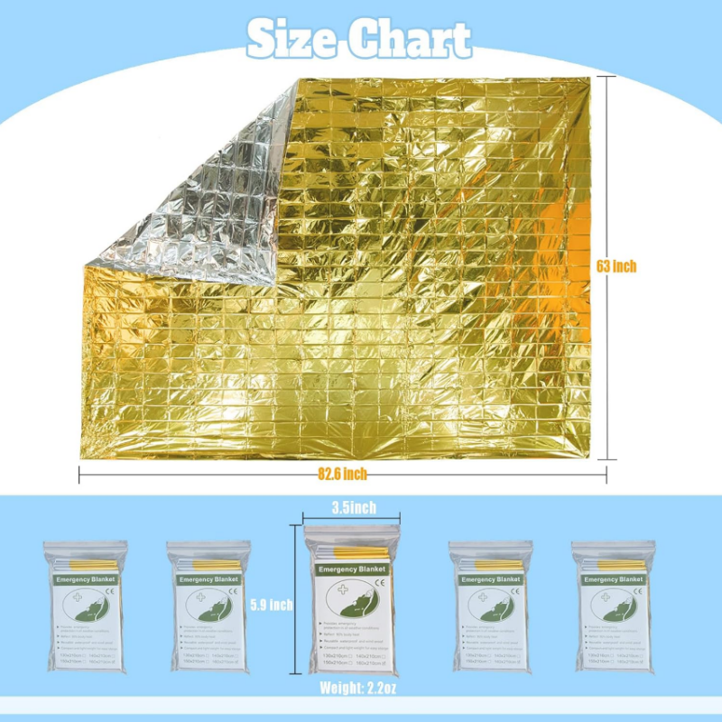 5PCS Dual Color Silver Gold My - Survival Blanket Reflective ulasan dan harga