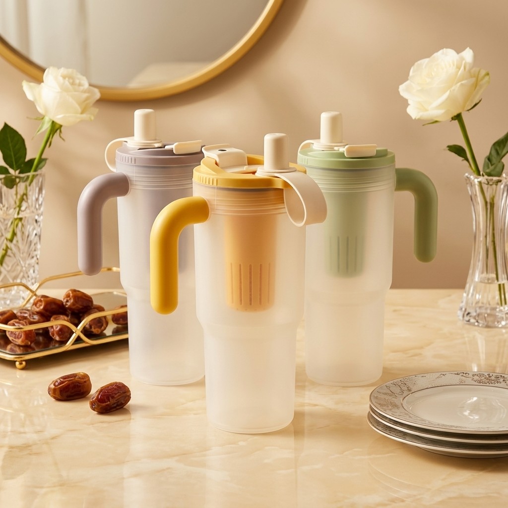 850ml Plastic Water Bottle Tum - Water Purification Straw ulasan dan harga