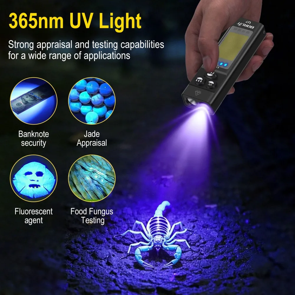BORUiT U7 UV LED EDC Flashligh - Fishing Kit Compact ulasan dan harga