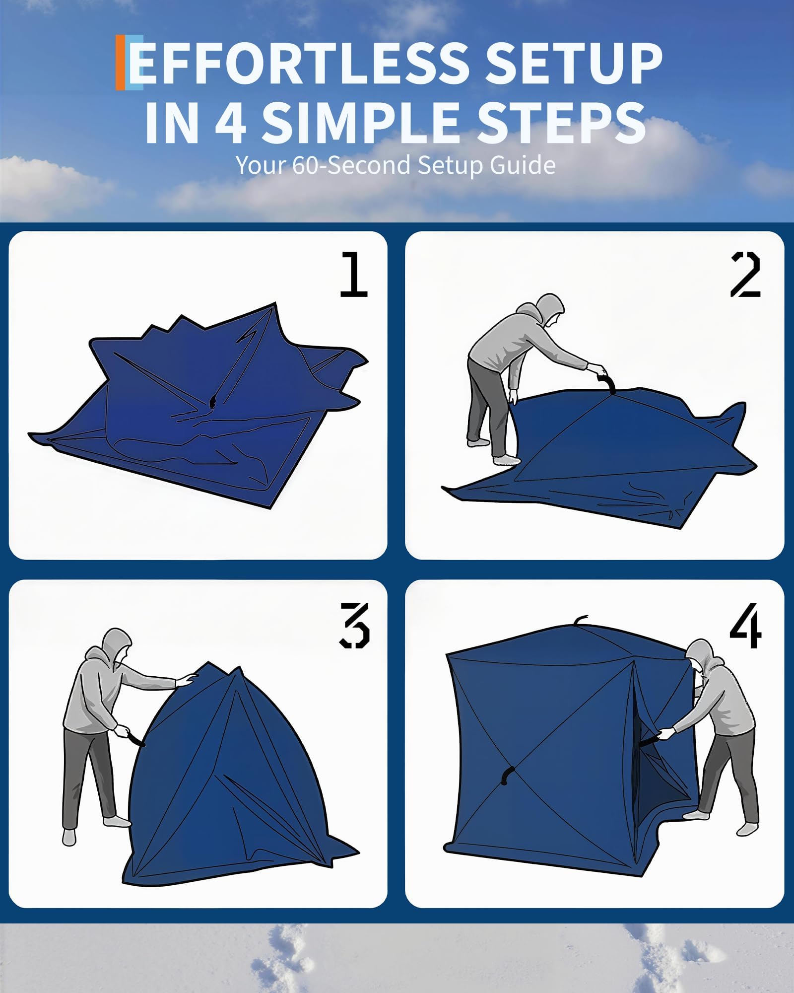 Pop-Up Ice Fishing Tent Hub-St - Emergency Mylar Tent ulasan dan harga