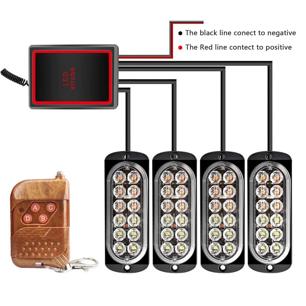 4x12 LED Remote Control Car St - Sos Light Strobe ulasan dan harga