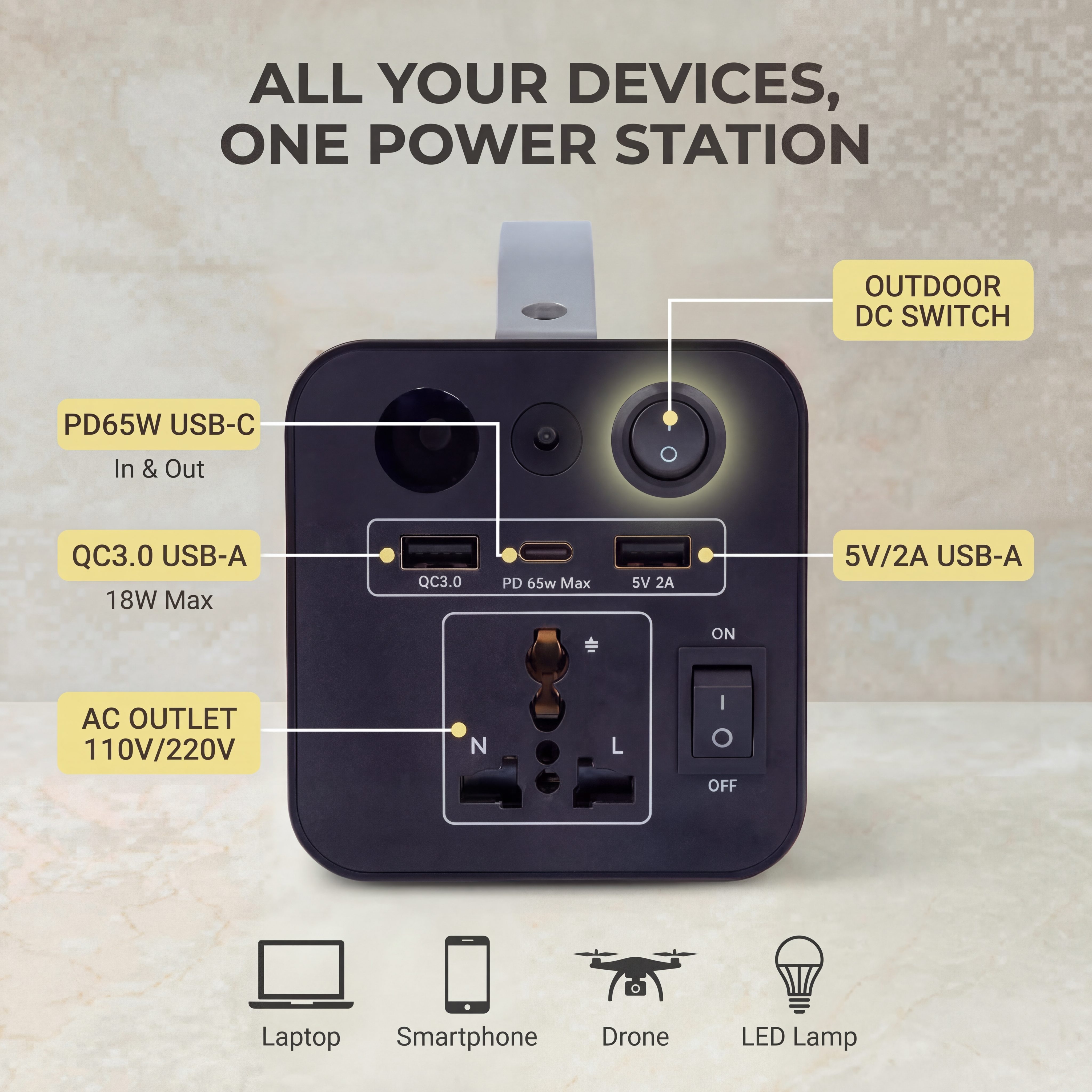180W Outdoor Power Station 320 - Solar Emergency Charger ulasan dan harga
