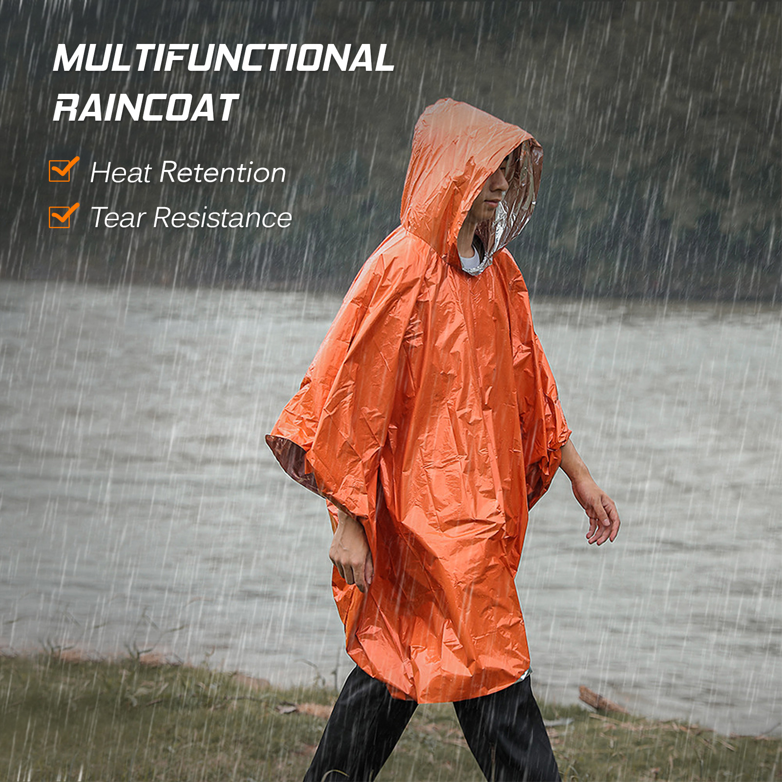 Emergency Rain Poncho Thermal  - Emergency Poncho Rain ulasan dan harga