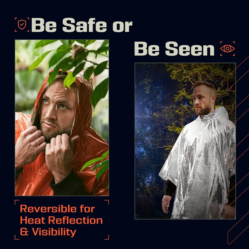 Aluminum Coated Hooded Emergen - Emergency Poncho Rain ulasan dan harga