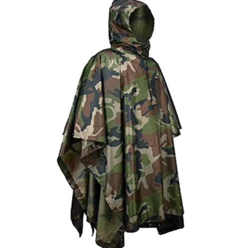 PVC/PU Camouflage Tactical Rai - Emergency Poncho Rain ulasan dan harga