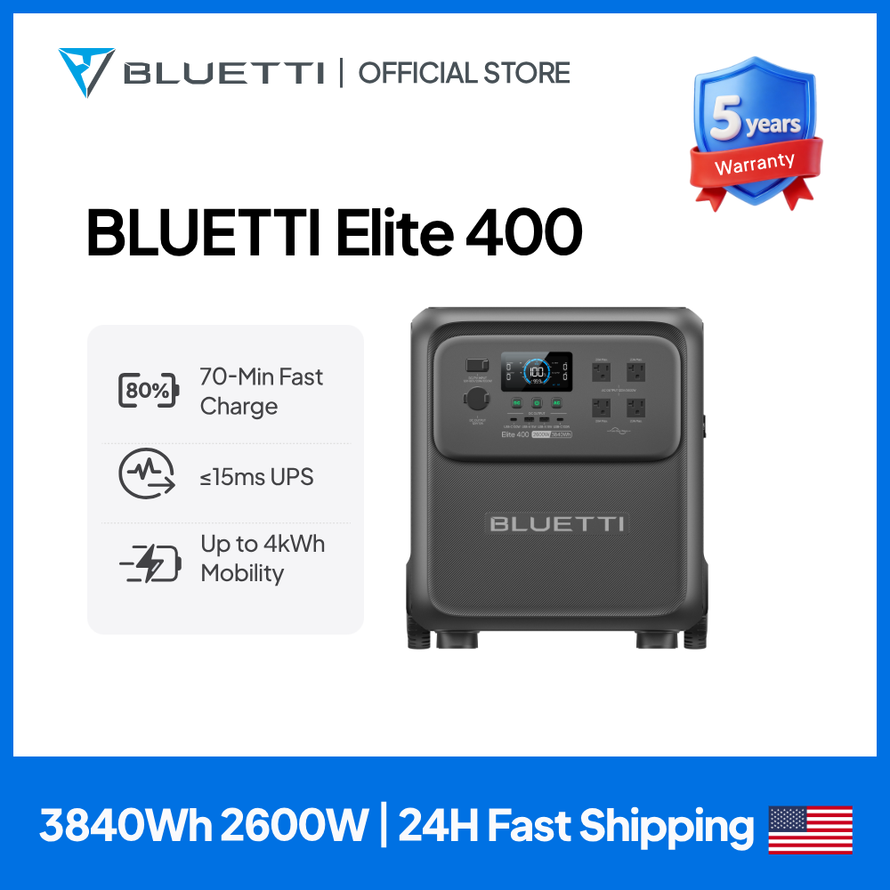 BLUETTI Elite 400 2600W 3840Wh - Solar Emergency Charger ulasan dan harga
