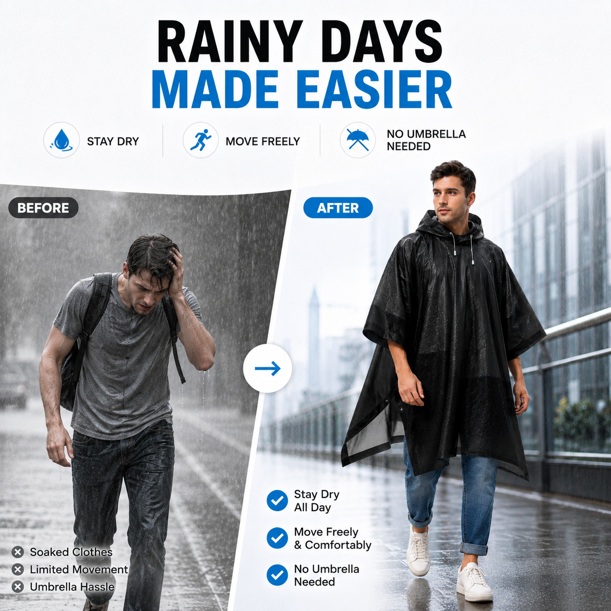 3 in 1 Waterproof Outdoor Ponc - Emergency Poncho Rain ulasan dan harga