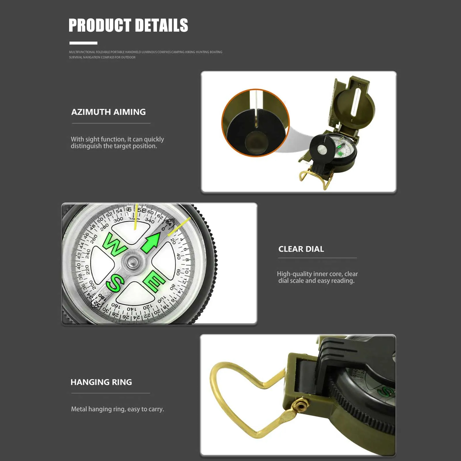 Portable Multi-functional Phos - Compass Lensatic ulasan dan harga