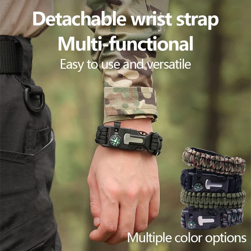 Five in One Compass Bracelet w - Fire Starting Kit ulasan dan harga