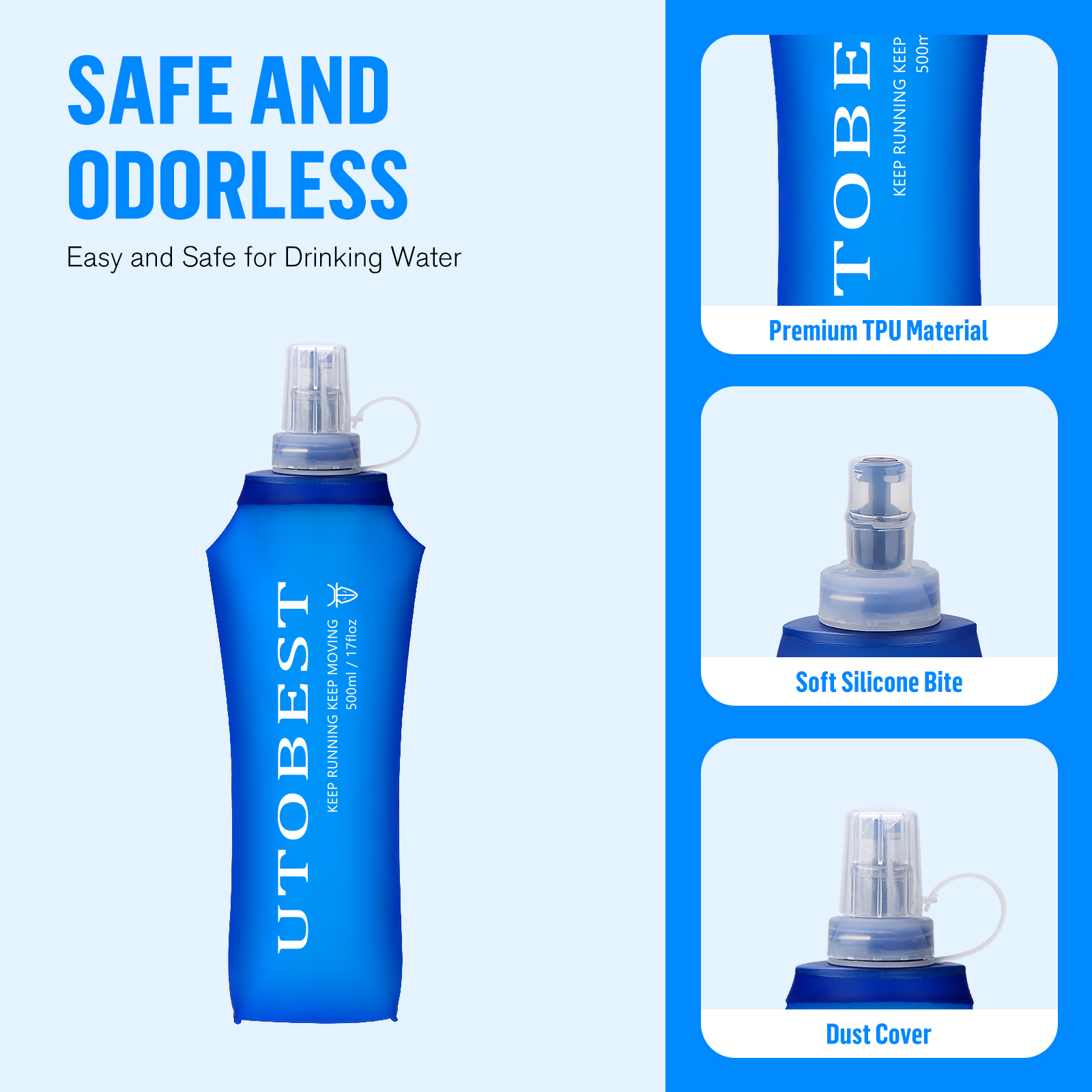 UTOBEST 250ml 350ml 500ml Soft - Water Bag Collapsible ulasan dan harga