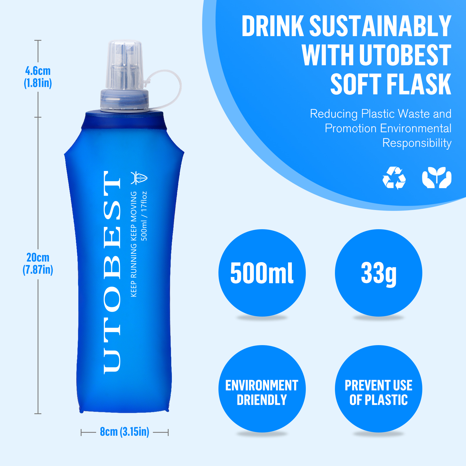 UTOBEST 250ml 350ml 500ml Soft - Water Bag Collapsible ulasan dan harga