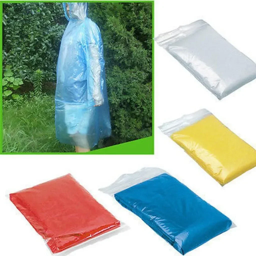 5/10PC Disposable Raincoat Adu - Emergency Poncho Rain ulasan dan harga