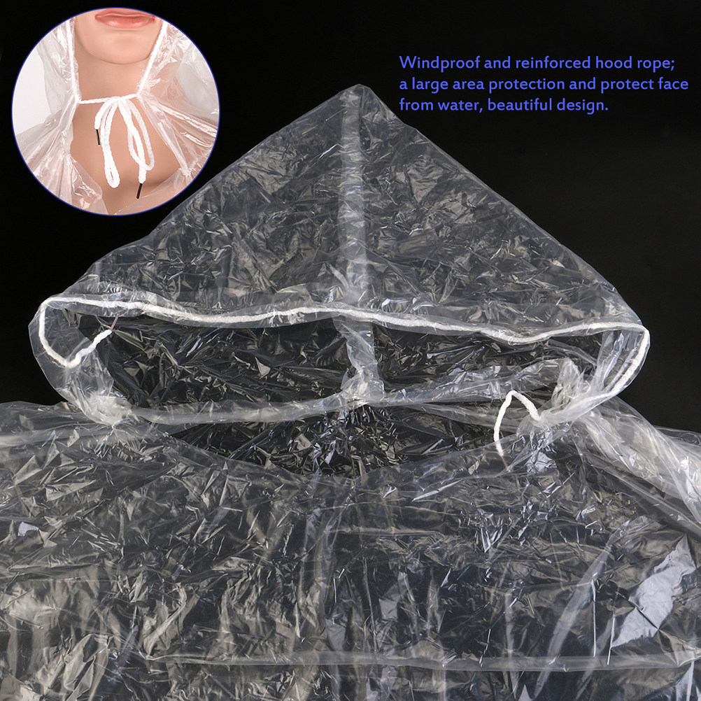 10Pcs Adult Disposable Raincoa - Emergency Poncho Rain ulasan dan harga