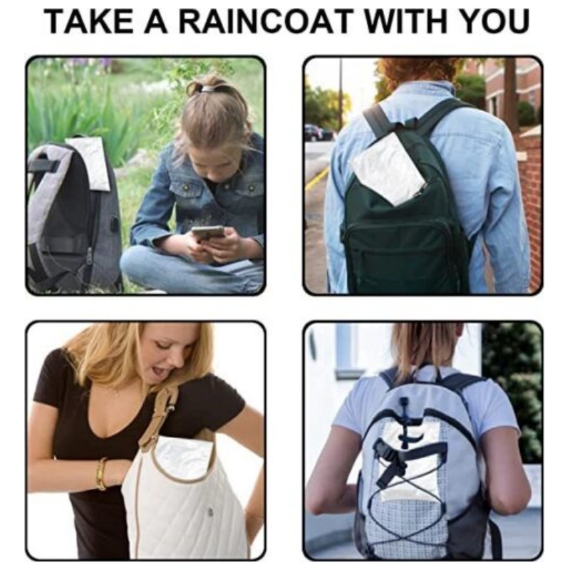 12Pcs Disposable Waterproof Ra - Emergency Poncho Rain ulasan dan harga