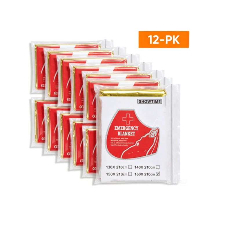 12PCS Large 160×210cm Gold Foi - Survival Blanket Reflective ulasan dan harga