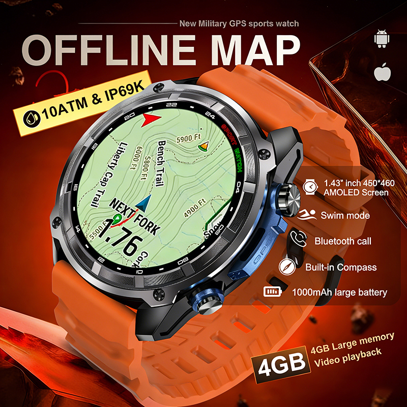 2026 Military GPS Smartwatch O - Compass Lensatic ulasan dan harga