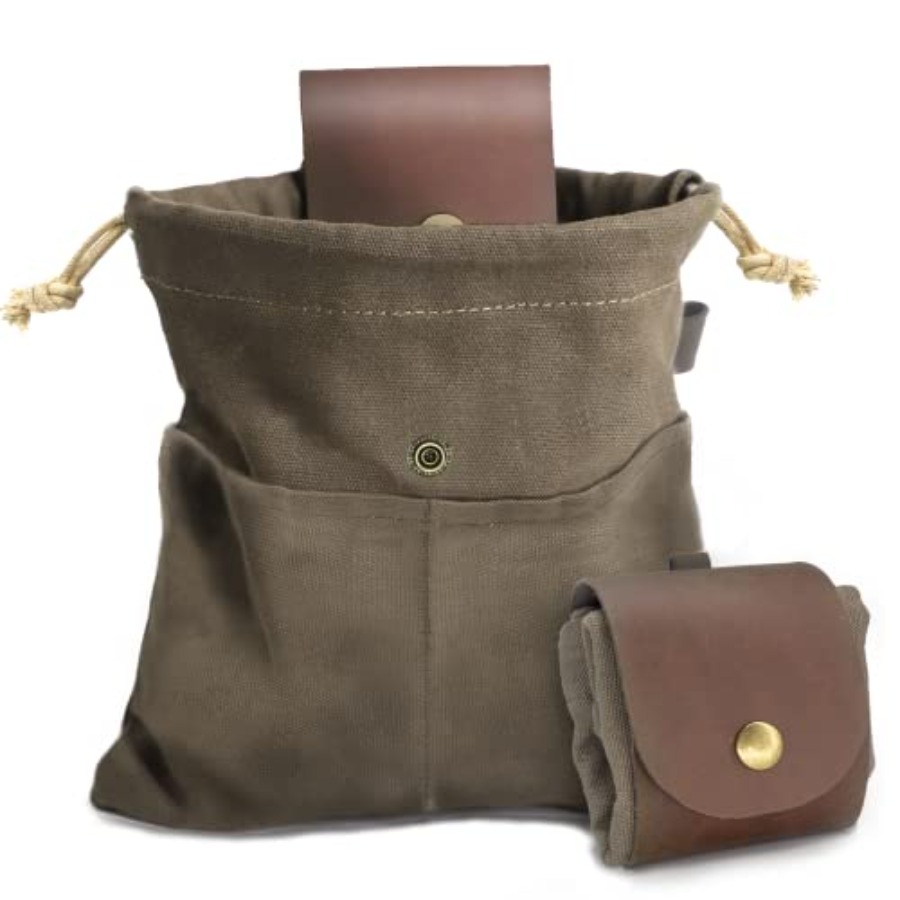 Foraging Pouch Leather Canvas  - Water Bag Collapsible ulasan dan harga