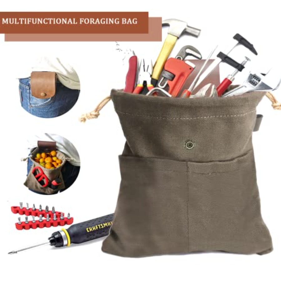 Foraging Pouch Leather Canvas  - Water Bag Collapsible ulasan dan harga
