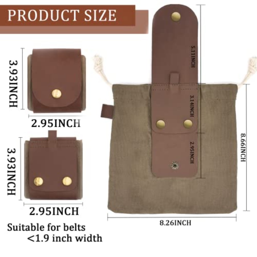 Foraging Pouch Leather Canvas  - Water Bag Collapsible ulasan dan harga