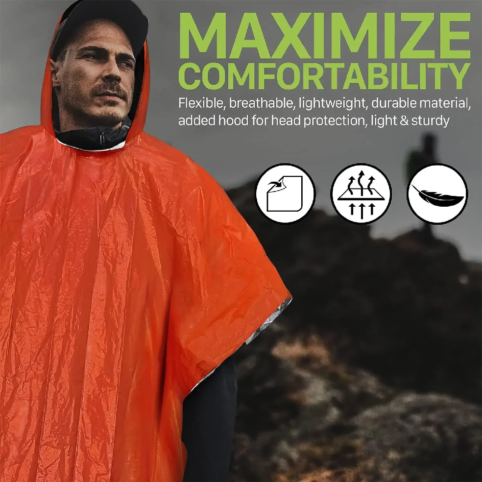 Emergency Rain Poncho Hood Reu - Emergency Poncho Rain ulasan dan harga