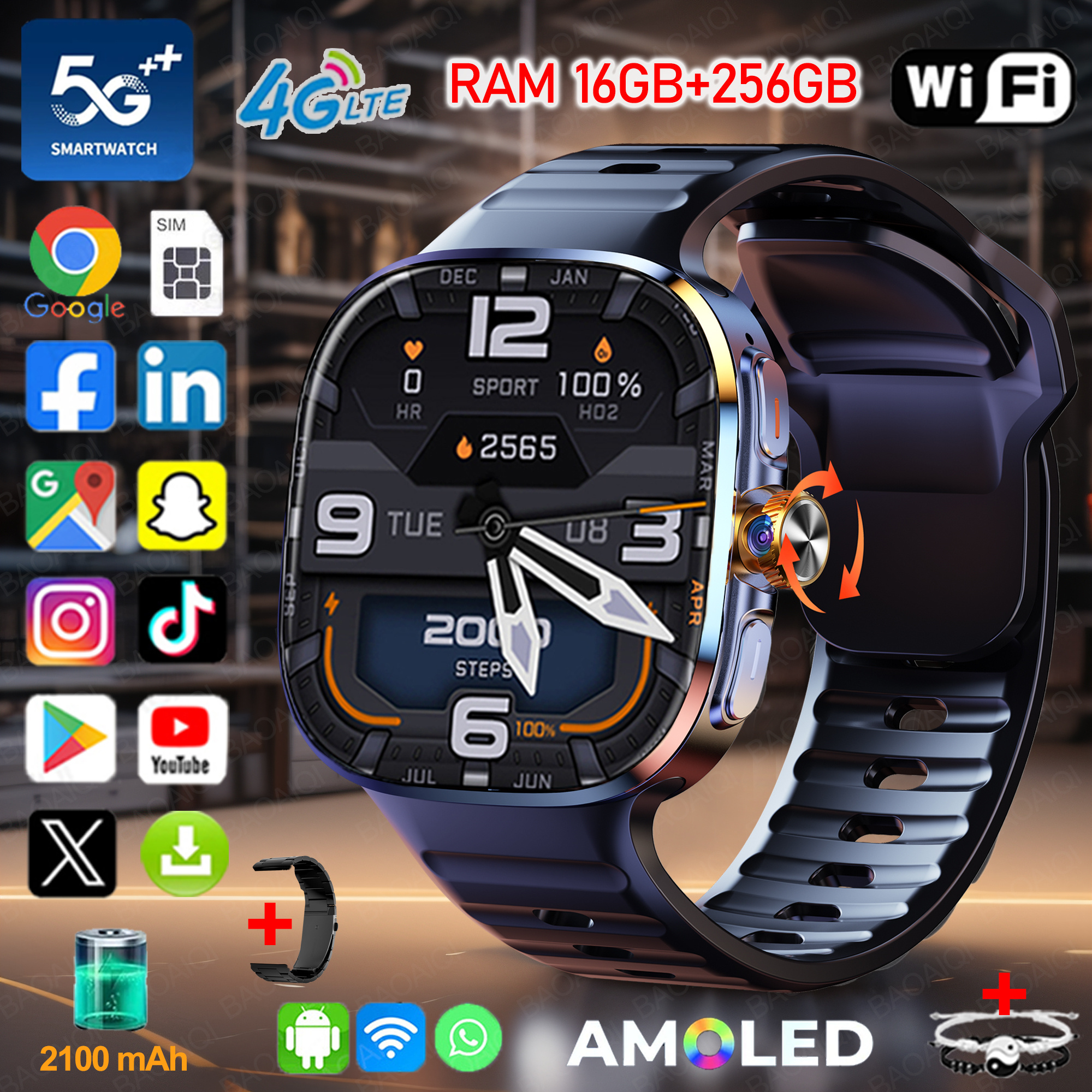 New Large Screen Smartwatch 4G - Compass Lensatic ulasan dan harga