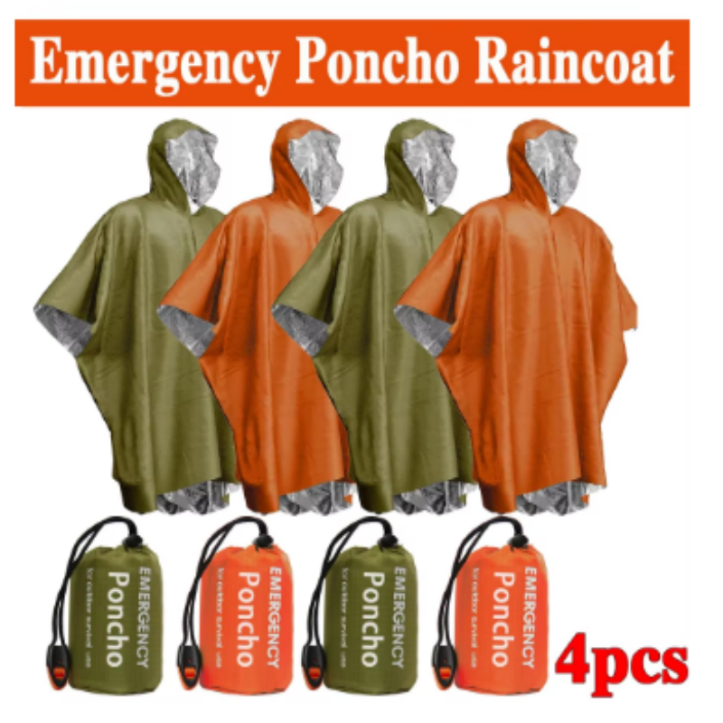 Single-Use Aluminum Film Therm - Emergency Poncho Rain ulasan dan harga